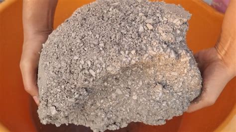 Asmr New White Gritty Reused Pure Cement Crumbling In Water Crunchy