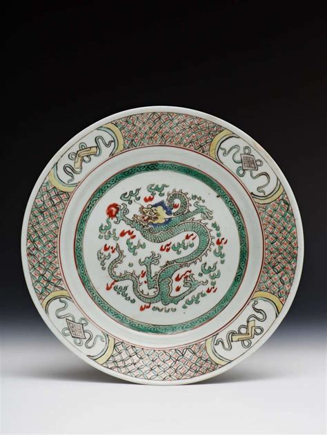 Chinese Porcelain Plate Decorated In Famille Verte Wucai Enamels With