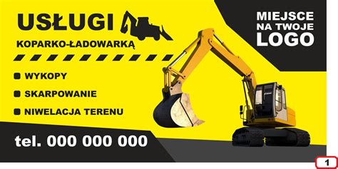 Baner Reklamowy 2x1m usługi koparko ładowarką Ceny i opinie Ceneo pl