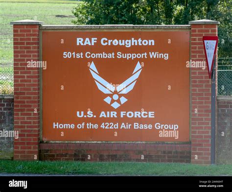 The entrance to RAF Croughton, in Northamptonshire, near where Harry ...