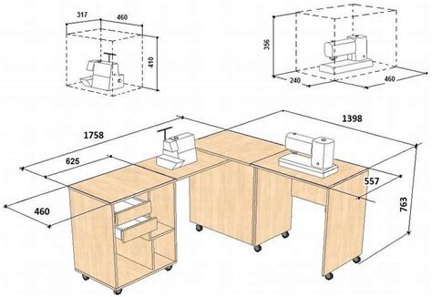 Складной (раскладной) швейный стол – 8 чертежей