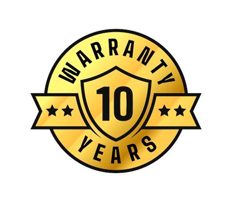 Premium Vector 10 Year Warranty Label Shield Stars Ribbon Circle Gold