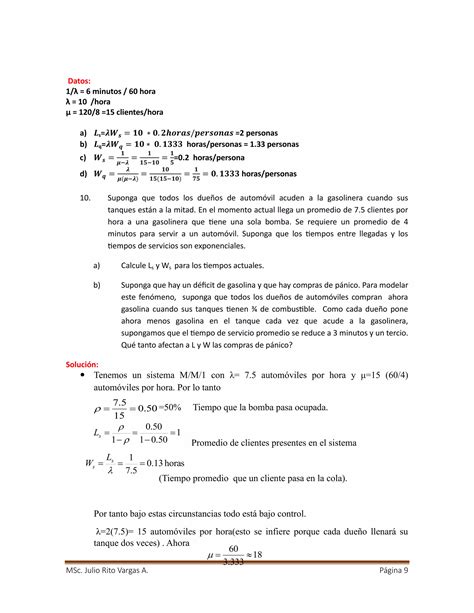 Problemas Resueltos de Teoría de Colas PDF