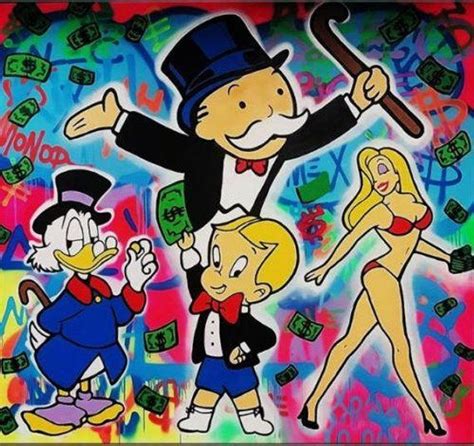 Alec Monopoly Oil Painting On Canvas Graffiti Art The Gang Graffiti