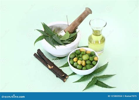 Indian Ayurvedic Neem Oil Indian Ayurvedic Stock Photo Image Of