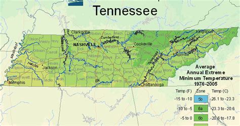 USDA Hardiness Zone Map For Tennessee - The Garden Magazine