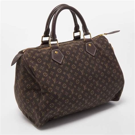 Louis Vuitton Ebene Monogram Canvas Mini Lin Speedy Bag For Sale At