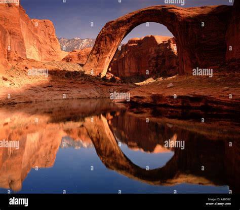 Rainbow Bridge Reflection Rainbow Bridge National Monument Utah Stock