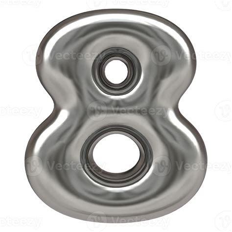 Silver 3d Number 8 46643050 Png