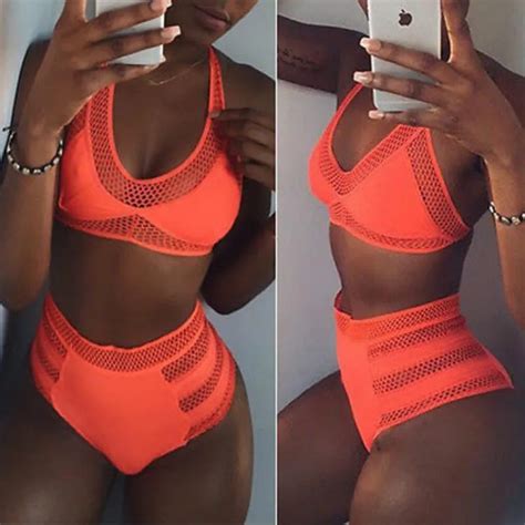 Sexy Gauze Swimwear Summer Women Hollow Out Red Bikini Set Bandage Sexy