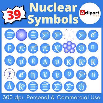 Nuclear physics symbols cliparts (300 dpi) by A Clipart Store | TPT