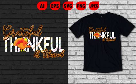 Grateful Thankful Blessed T Shirt Graphic By Niranirs T Shirt Design