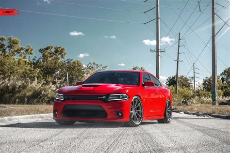 Candy Red Dodge Charger SRT Boasts Custom Vented Hood — CARiD.com Gallery