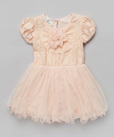 Look At This Zulilyfind Peach Rosette Ruffle Angel Sleeve Dress