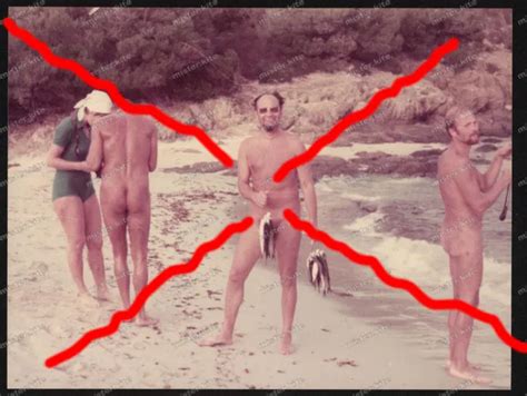 COLOR PHOTO NAKED Man Beach Fish Anglers Nude Man Beach Vintage 100 78