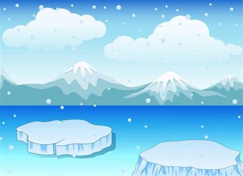 Paisaje De Invierno Con Monta As De Niev Premium Vector Freepik