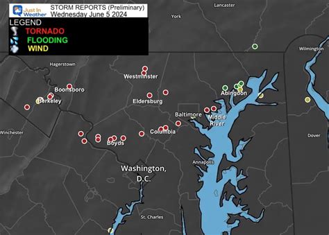 7 Tornadoes Confirmed So Far With 5 In Maryland On June 5 By Nws Initial Report Just In Weather