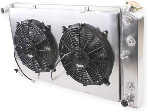 LUXERAD 3 Rows Core Full Aluminum Radiator With Fan Shround Cover For