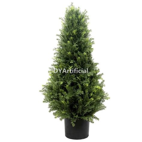 Cm Height Fresh Green Artificial Cypress Tree Outdoor Uv Fr