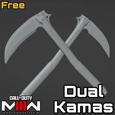 Free 3D File DUAL KAMAS MODERN WARFARE III 3D Print Model To