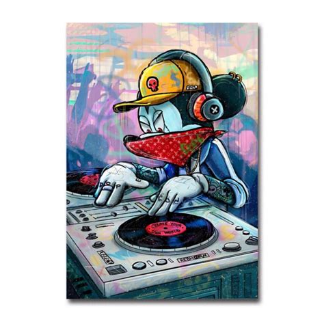 Graffiti Artwork With Disney Characters Printed on Canvas • CanvasPaintArt