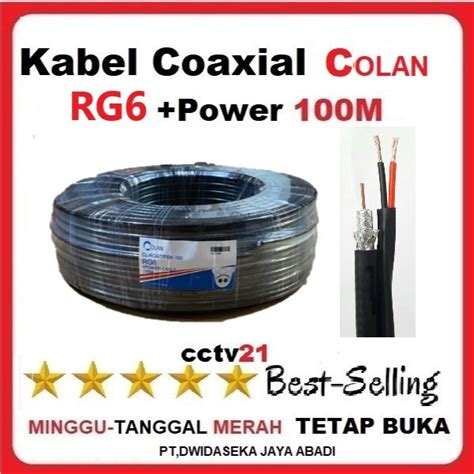 Jual Kabel Coaxial Cctv Colan Rg Plus Power Dc Meter Super Quality