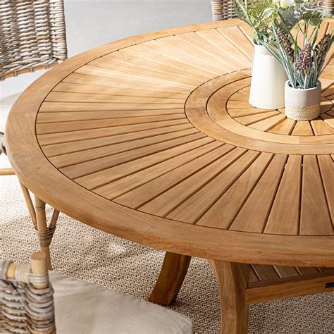 Table De Jardin Ronde 155 Cm Avec Plateau Central Tournant TAYCAM