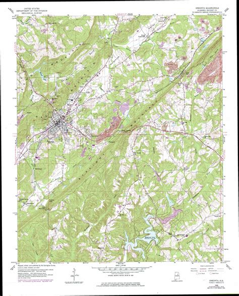 Oneonta Topographic Map 124000 Scale Alabama