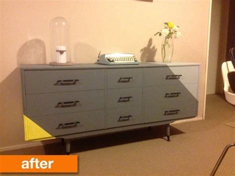 Before After A Sideboard Gets Diagonal Color For A Dining Room