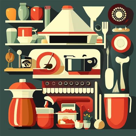 Ilustraci N Vectorial De Cosas De Cocina Vector Premium