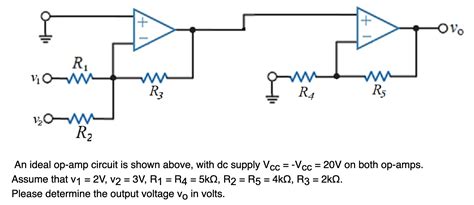 Solved An Ideal Op Circuit Is Shown Above With Dc Chegg