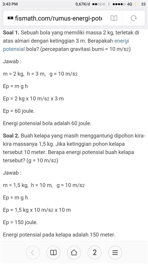 Contoh Soal Energi Potensial 55 Koleksi Gambar