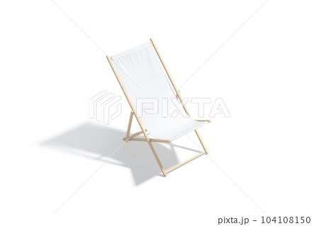 Blank white folding beach chair mockup side viewのイラスト素材 104108150