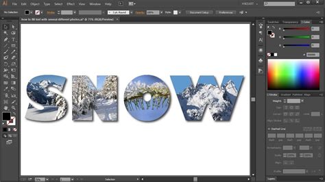 How To Fill Text With Several Different Photos In Adobe Illustrator