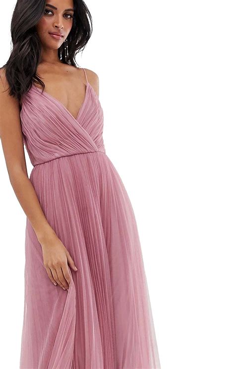 Rent Asos Design Rose Cami Pleated Tulle Maxi Dress Hirestreet