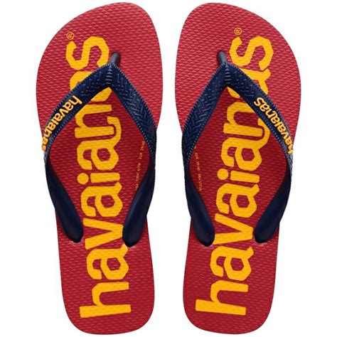 Havaianas 哈瓦士 巴西人字拖 男款 Logomania Ii 紅底橙字 涼鞋 拖鞋 夾腳拖 海灘鞋＊花小小＊ 蝦皮購物