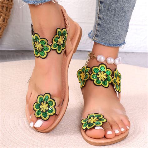 Byikun Sandals Women Comfortable Thong Sandals Extra Wide Platform Platform Sandals Wedge