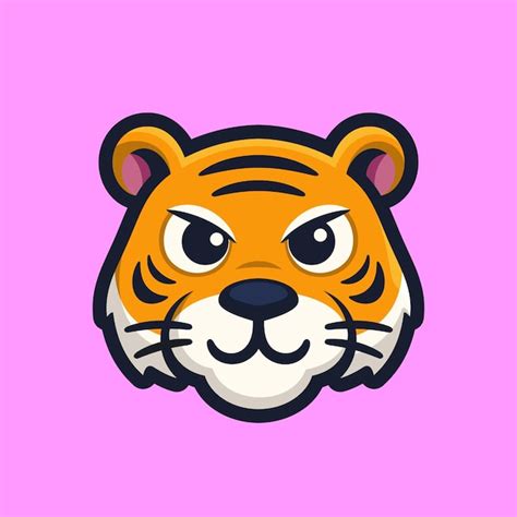 Premium Vector A Cartoon Tiger Head Logo Design