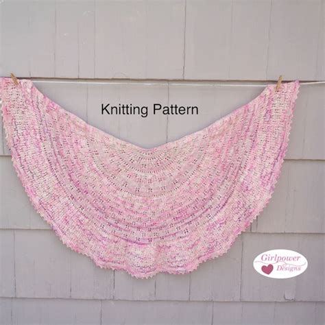 Knit Half Circle Shawl Pattern Etsy