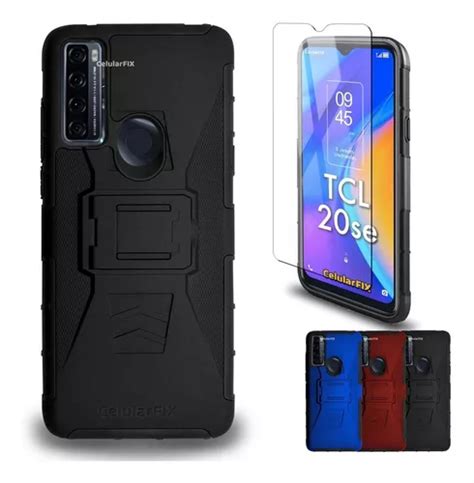 Funda Protector P Tcl 20se Uso Rudo Con Clip Mica