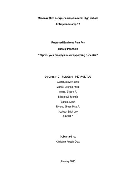Entrepreneurship - Business Plan | PDF | Sales | Pancake