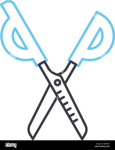 Scissor Line Icon Outline Symbol Vector Illustration Concept Sign