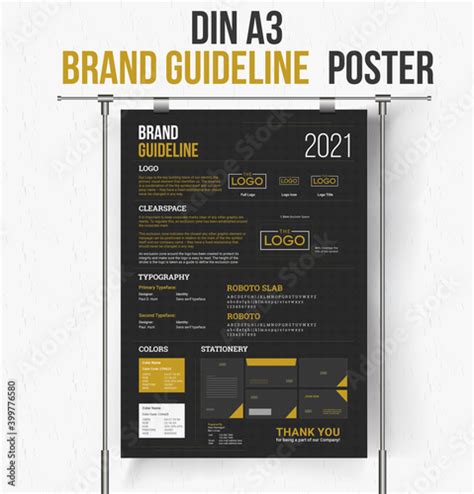 DIN A3 Brand Guideline Poster Template Brand Identity Guideline Brand