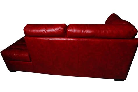 Contemporary Red Faux-Leather Sectional Sleeper Sofa | EBTH