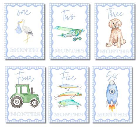 Baby Boy Milestone Cards - Etsy