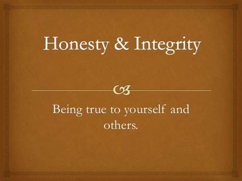 Honesty integrity revised