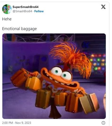 Emotional baggage | Anxiety (Inside Out 2) | Know Your Meme