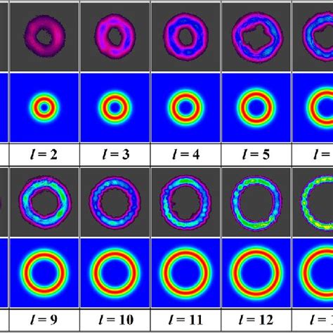 Experimentally Obtained Transverse Intensity Profiles Generated In An