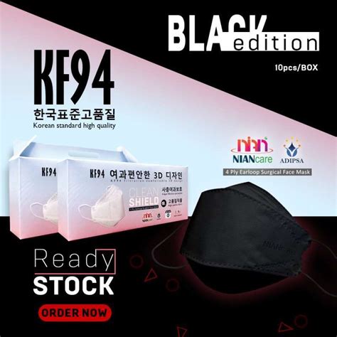 Jual Masker Medis Niancare Korea Ply Kf Warna Hitam Original