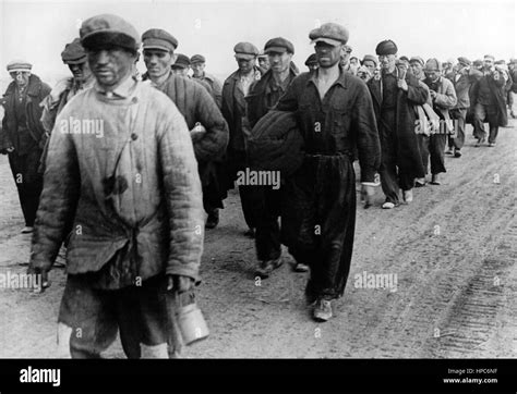 Soviet War Prisoners Taken By The German Wehrmacht Pictured In Stock